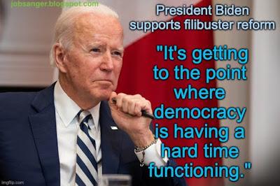President Biden Supports Reform Of Senate Filibuster Rule