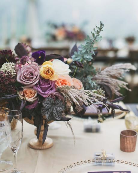 wedding decor trends dark moodies flower centerpiece alixannlooslephotography