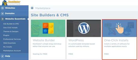 hostgator one-click installer