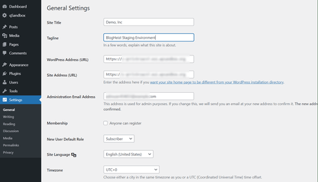 wordpress general settings