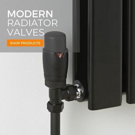 modern matt black radiator valves