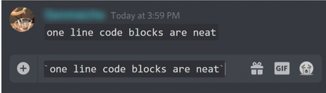 Code blocks quote on Discord