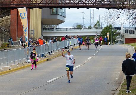 Mike Sohaskey in the final homestretch of the Little Rock Marathon