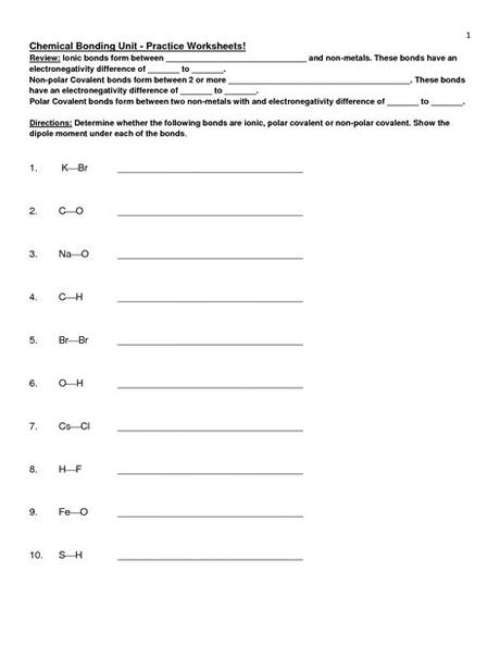 Types of chemical reactions worksheet the best and most. 16 Best Images of Types Of Chemical Bonds Worksheet ...