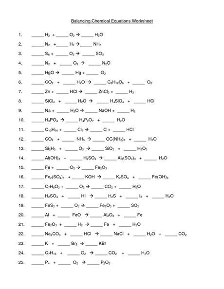 Balancing equations and types of reactions. 6 Best Images of Balancing Chemical Equations Worksheet ...