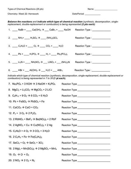 Net ionic equation worksheet and answers. 15 Best Images of Chemical Reactions Worksheet With ...