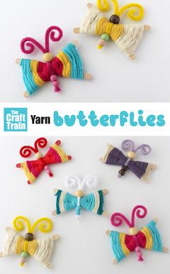 Butterfly Craft with Yarn and Pipe Cleaners
