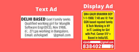 Matrimonial Advertisement in Newspaper – How to Write and Publish Ads?
