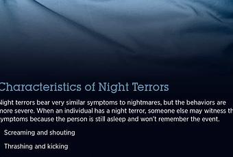 Night Terrors: Characteristics, Causes & Treatment - Paperblog