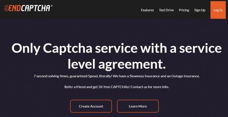 EndCaptcha Homepage