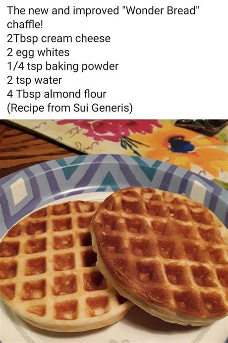 Start by activating the yeast by placing the warm tap water, sugar and yeast in the pan and allowing it to react. Wonder Bread Chaffle #KetoMuffins | Low carb keto recipes ...