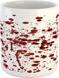 5 out of 5 stars (7) $ 6.00. Amazon Com Ambesonne Horror Mug Splashes Of Blood Grunge Style Bloodstain Horror Scary Zombie Halloween Themed Print Printed Ceramic Coffee Mug Water Tea Drinks Cup Red White Kitchen Dining