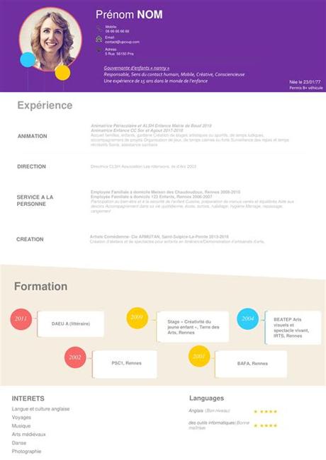 This cv includes employment history, education, competencies, awards, skills, and personal interests. Exemple CV Master à télécharger format Word - design CV ...