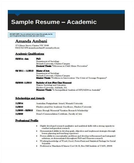 Why this cv is effective. Example academic cv for masters application