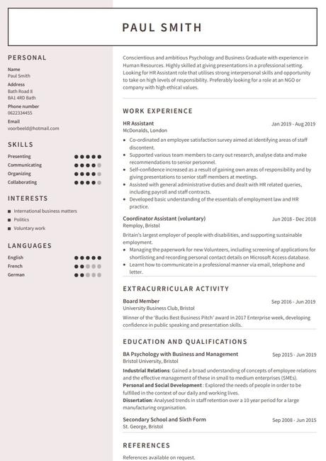 CV examples - use our templates to professionally format ...