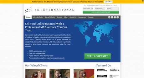 FE International- best places to sell online businesses