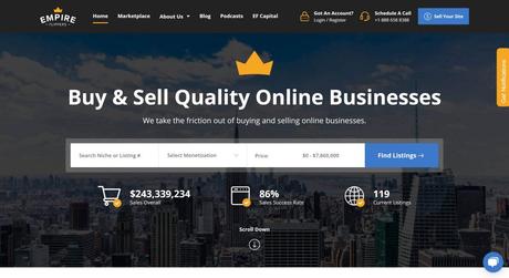 Empire flipper- best marketplaces to sell and buy online business