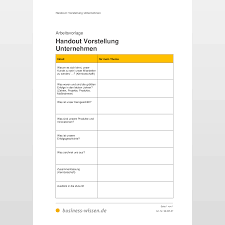 Microsoft word templates are ready to use if you're short on time and just need a fillable outline for a flyer, calendar, or brochure. Handout Vorstellung Unternehmen Vorlage Business Wissen De