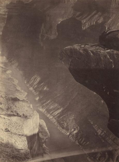 Early photography: Looking South into the Grand Cañon, Colorado River, Sheavwitz Crossing – William H. Bell