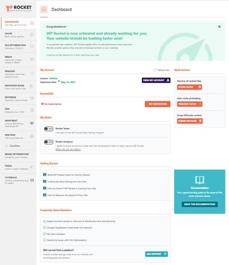 WP Rocket Vs Swift Performance: Which Is Best Cache Plugin? wp rocket settings