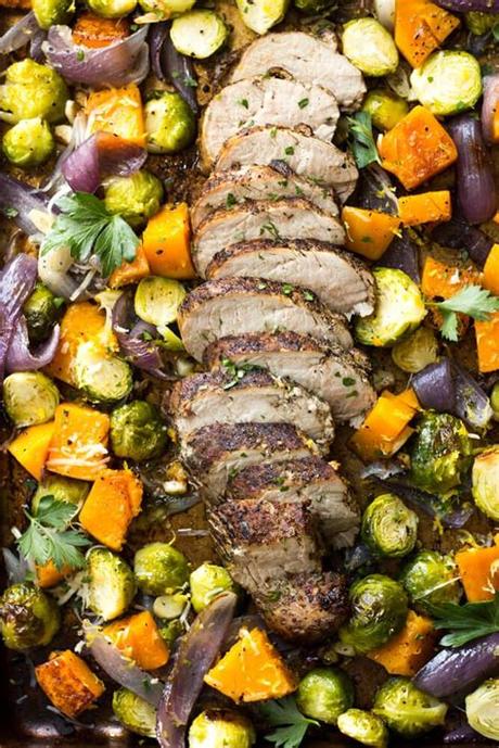 This easy roasted pork tenderloin recipe is quick and easy but so flavorful! Oven Roasted Pork Tenderloin with Fall Vegetables - easy ...