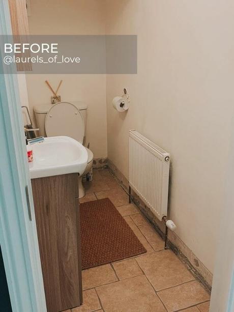 old radiator in a bathroom during renovation