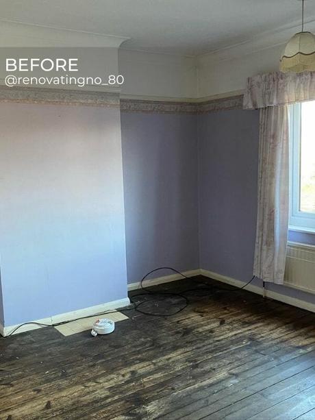 old radiator in a bedroom during renovation