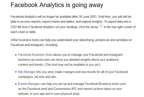 Facebook Analytics Going Away: Facebook is Shutting Down Analytics on 30th June 2021