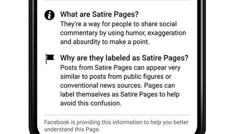Facebook Displaying Context Labels to Pages in News Feed