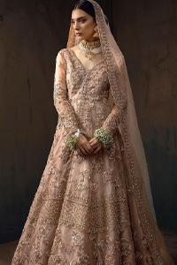Pakistani Wedding Wear Peach Blouse Lehenga – Dupatta