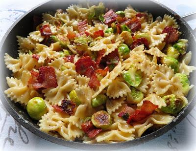 BOW TIE PASTA WITH SPROUTS AND BACON