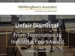 This includes phone calls and text messages. Unfair Dismissal From Termination To Industrial Court Award