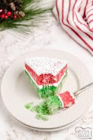 Pour the sweetened condensed milk (and optional hot fudge) over the cake, aiming to fill the holes as best as possible. Christmas Jello Poke Cake Butter With A Side Of Bread
