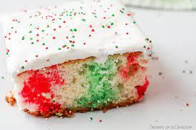 Beat with an electric mixer on low speed until moistened. Christmas Jello Poke Cake Recipe Christmas Rainbow Cake