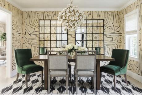 Scheming: Dining Room Drama with Kelly Wearstler’s Graffito Wallpaper