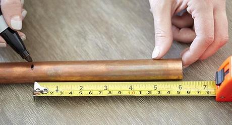 Mark The Required Dimensions To Cut Copper Pipes
