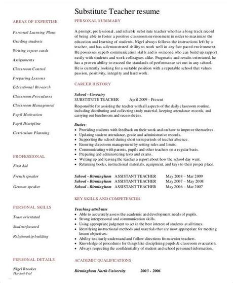 We'll tell you where you stand. 9+ Substitute Teacher Resume Templates - PDF, DOC | Free ...