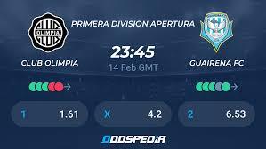 Guaireña fc played against club olimpia in 2 matches this season. Club Olimpia Guairena Fc Live Score Stream Odds Stats News