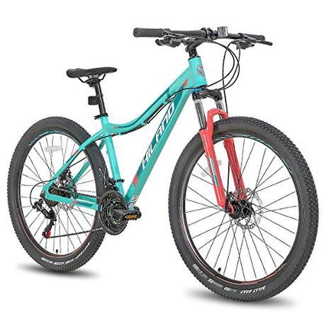 Hiland 27.5 Inch Mountain Bike 24Speed MTB Bicycle for Women 16.5 Inch with Suspension Fork Urban Commuter City Bicycle Mint Green