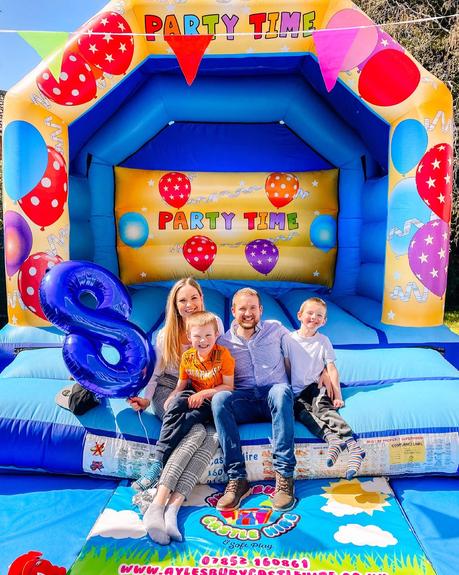 hiring a bouncy castle, bouncy castle birthday party, 8th birthday party, lockdown birthday party, 8 year old birthday gift ideas,