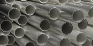 Aluminium pipes stacked up
