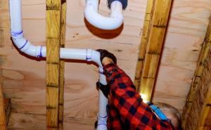 Plumber fitting PVC heating pipe