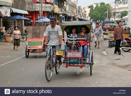 Bicycle Taxi Medan Sumatra Indonesia Stock Photo Alamy