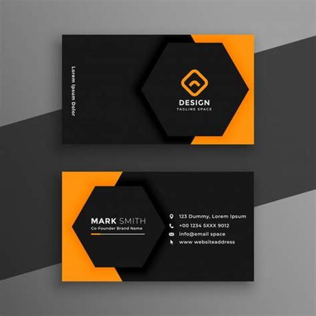 Another big business card trend in 2020 is literally just that: Elegant minimal black and yellow business card template ...