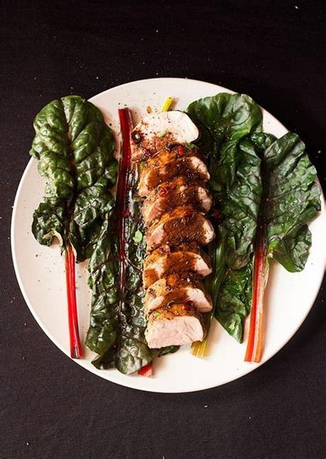 Voila, serve with some spuds and veggies. Balsamic Roasted Pork fillet with Swiss Chard | Recipe ...
