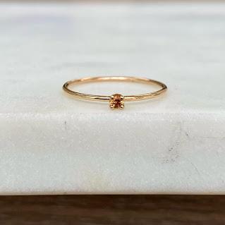 Vintage Orange Sapphire Ring