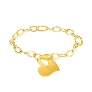 Gold heart charm bracelet