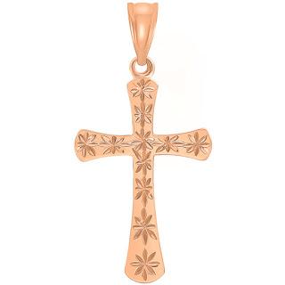 14k rose gold cross necklace