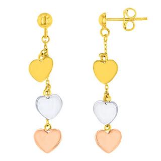 14k Gold Heart Earrings
