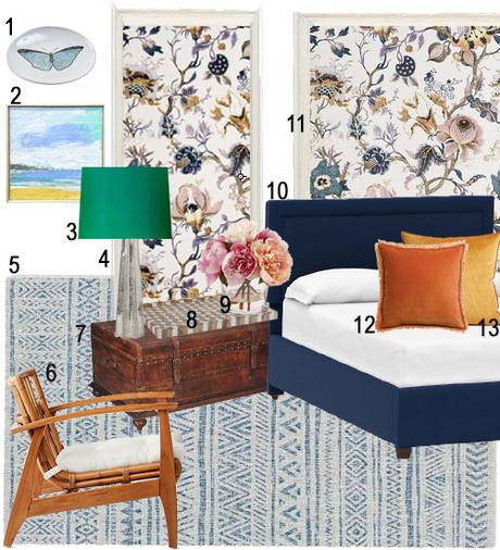 Scheming: Not Too Feminine Floral Bedroom by Thiara Borges